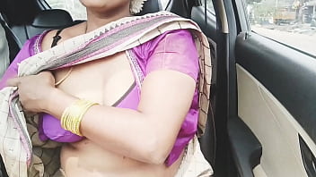 Uncle’s Car Becomes A Steamy Playground For An Indian Aunty And Her Son-in-law During A Long Drive Filled With Raw Telugu Whispers.